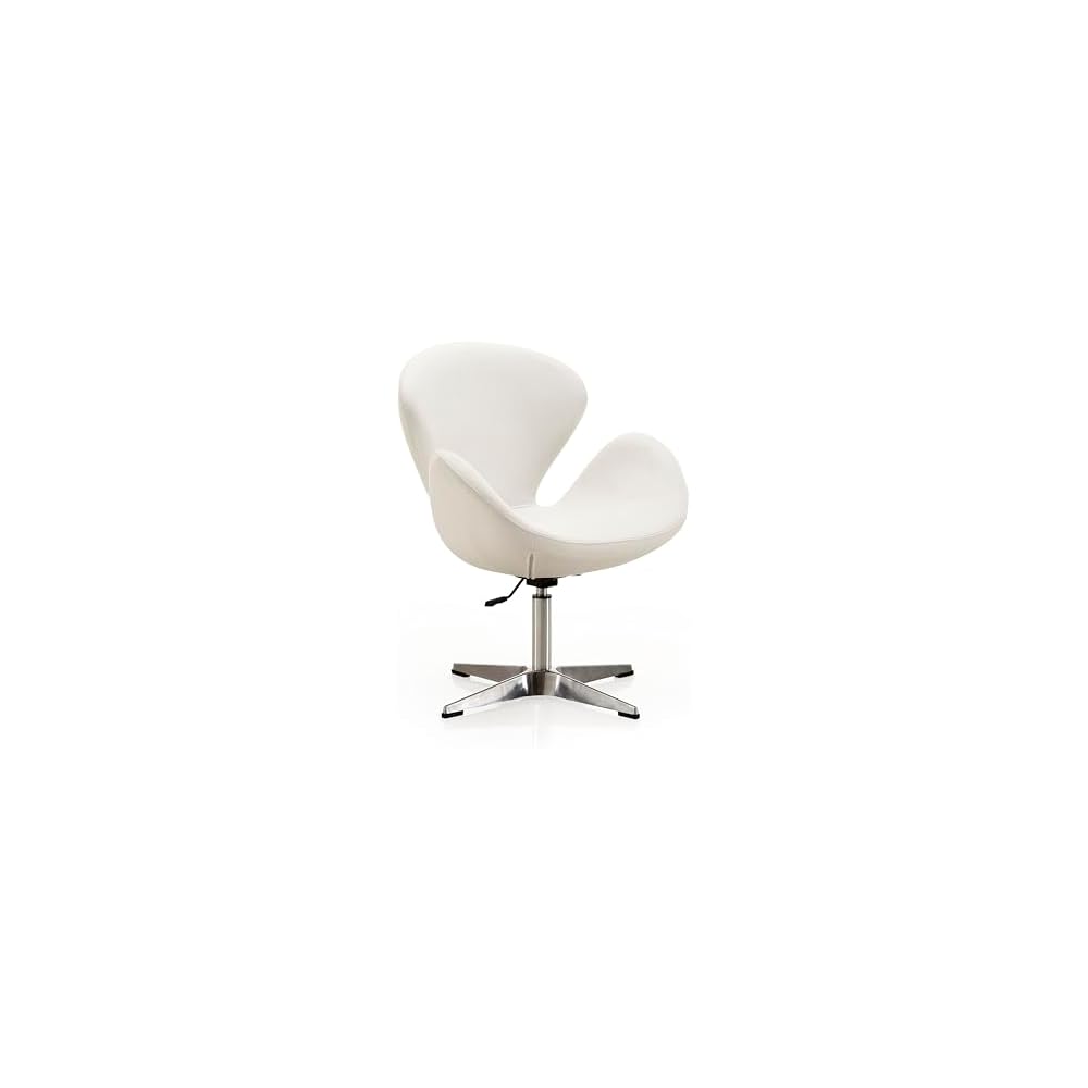 Raspberry Adjustable Swivel Accent Chair with 360° Turn, Polished Chrome Base, Modern Retro Design, Versatile Seat Ideal for Any Room, Set of 1, Blue