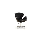 Raspberry Adjustable Swivel Accent Chair with 360° Turn, Polished Chrome Base, Modern Retro Design, Versatile Seat Ideal for Any Room, Set of 1, Blue