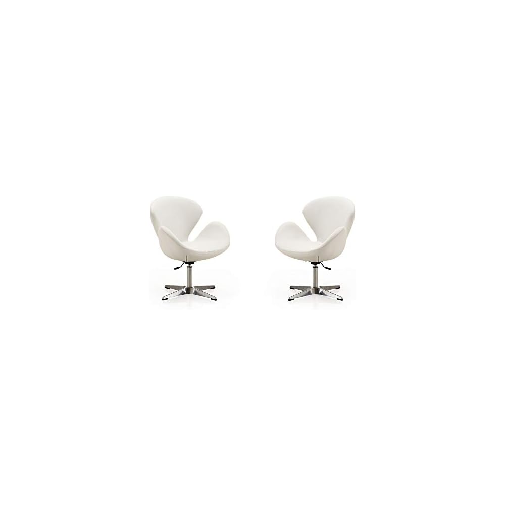 Raspberry Adjustable Swivel Accent Chair with 360° Turn, Polished Chrome Base, Modern Retro Design, Versatile Seat Ideal for Any Room, Set of 1, Blue