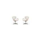 Raspberry Adjustable Swivel Accent Chair with 360° Turn, Polished Chrome Base, Modern Retro Design, Versatile Seat Ideal for Any Room, Set of 1, Blue