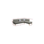 Bobkona Belinda Linen-Like Polyfabric SECTIONAL in Grey