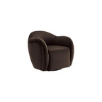 Compose Performance Velvet Swivel Armchair in Alabaster - Barrel Accent Chair - Comfy Round Single Sofa Chair with 360° Rotation - Modern Upholstered Club Chair for Living Room, Bedroom