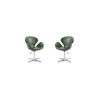 Raspberry Adjustable Swivel Accent Chair with 360° Turn, Polished Chrome Base, Modern Retro Design, Versatile Seat Ideal for Any Room, Set of 1, Blue