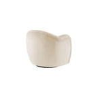 Compose Performance Velvet Swivel Armchair in Alabaster - Barrel Accent Chair - Comfy Round Single Sofa Chair with 360° Rotation - Modern Upholstered Club Chair for Living Room, Bedroom