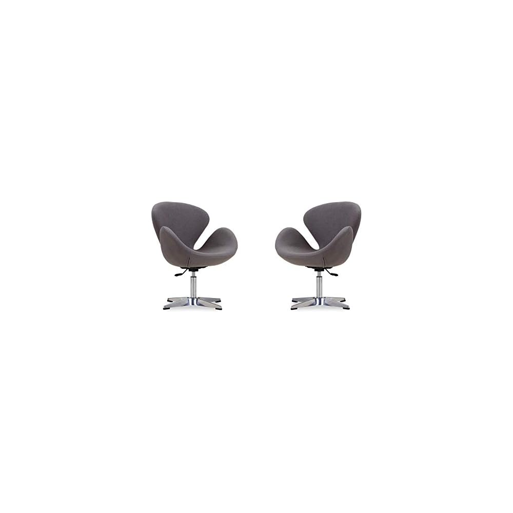 Raspberry Adjustable Swivel Accent Chair with 360° Turn, Polished Chrome Base, Modern Retro Design, Versatile Seat Ideal for Any Room, Set of 1, Blue