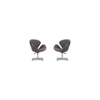 Raspberry Adjustable Swivel Accent Chair with 360° Turn, Polished Chrome Base, Modern Retro Design, Versatile Seat Ideal for Any Room, Set of 1, Blue