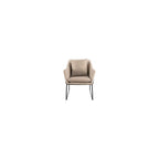 Odile Accent Chair, Plush Back Cushion, Black Metal Frame, Modern Living Room Upholstery Furniture