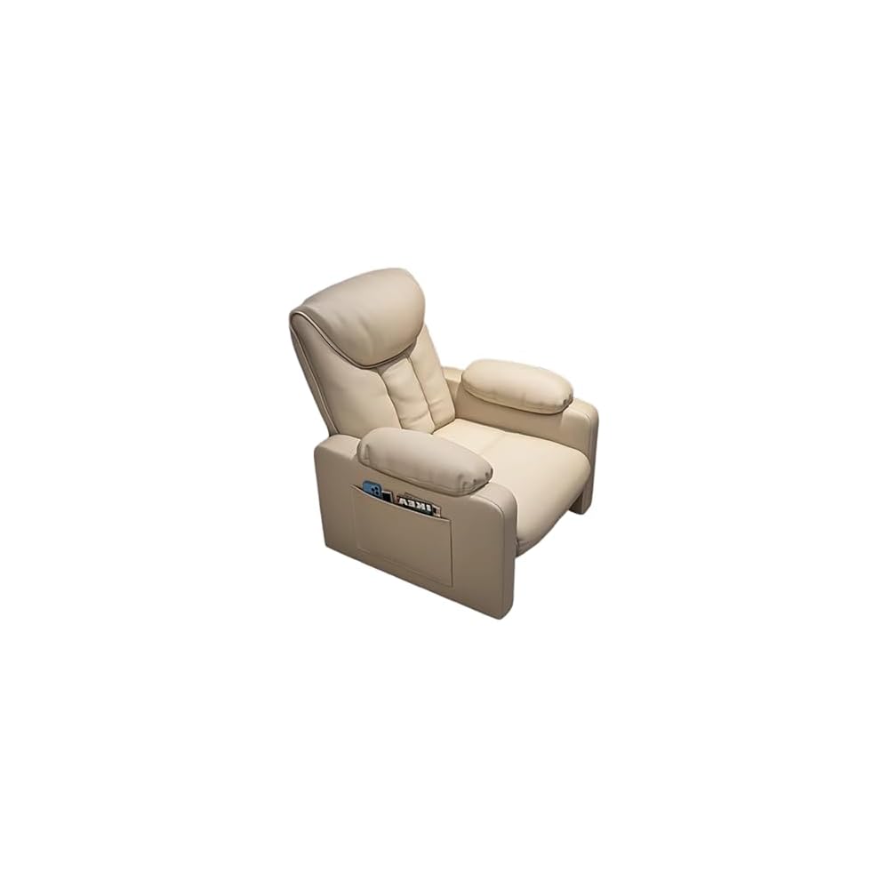 PU Leather Recliner Chair Simple Style Exquisite Furniture Genuine Leather Cigar Chair Beanbag Sofa Leisure Computer Gaming Single Sofa Chairs Minimalist Luxury for Household Use Bedroom(Slide+Pedal