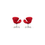 Raspberry Adjustable Swivel Accent Chair with 360° Turn, Polished Chrome Base, Modern Retro Design, Versatile Seat Ideal for Any Room, Set of 1, Blue