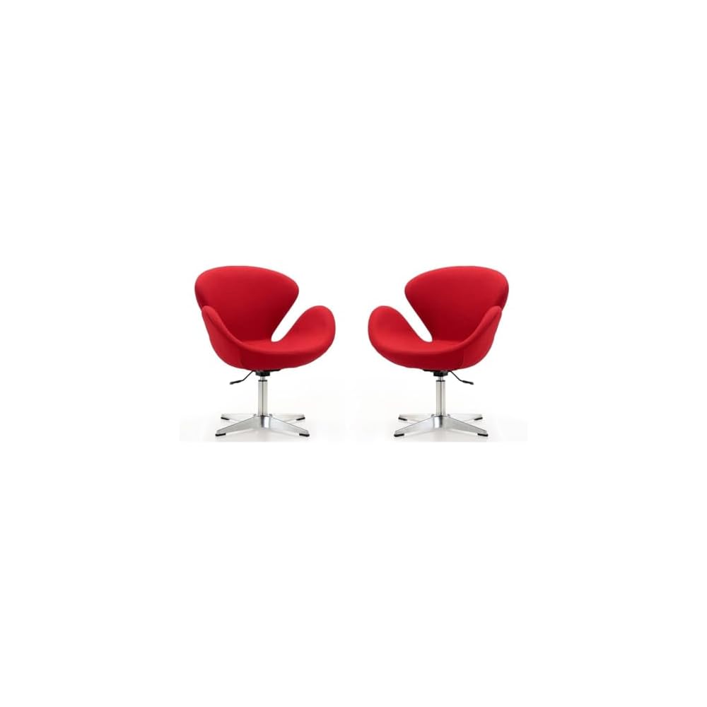 Raspberry Adjustable Swivel Accent Chair with 360° Turn, Polished Chrome Base, Modern Retro Design, Versatile Seat Ideal for Any Room, Set of 1, Blue