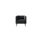 Modern Velvet Armchair with Vertical Channel Back, Padded Arms and Metal Legs, Light Blue