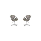 Raspberry Adjustable Swivel Accent Chair with 360° Turn, Polished Chrome Base, Modern Retro Design, Versatile Seat Ideal for Any Room, Set of 1, Blue