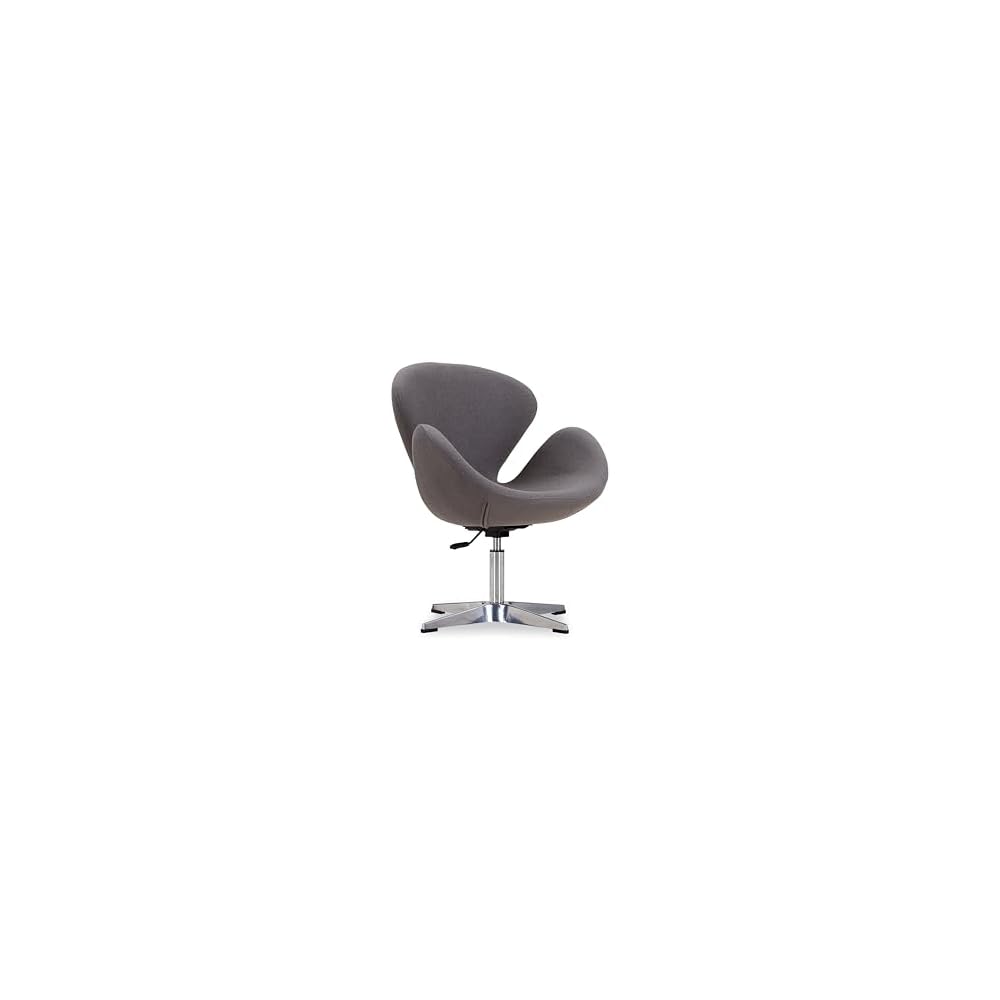 Raspberry Adjustable Swivel Accent Chair with 360° Turn, Polished Chrome Base, Modern Retro Design, Versatile Seat Ideal for Any Room, Set of 1, Blue