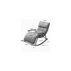 Mid Century Modern Rocking Chair - Upholstered Recliner with Padded Seat for Living Room, Bedroom & Lounge - Stylish Blue Swinging Chair