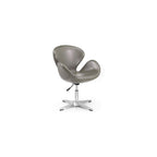 Raspberry Adjustable Swivel Accent Chair with 360° Turn, Polished Chrome Base, Modern Retro Design, Versatile Seat Ideal for Any Room, Set of 1, Blue