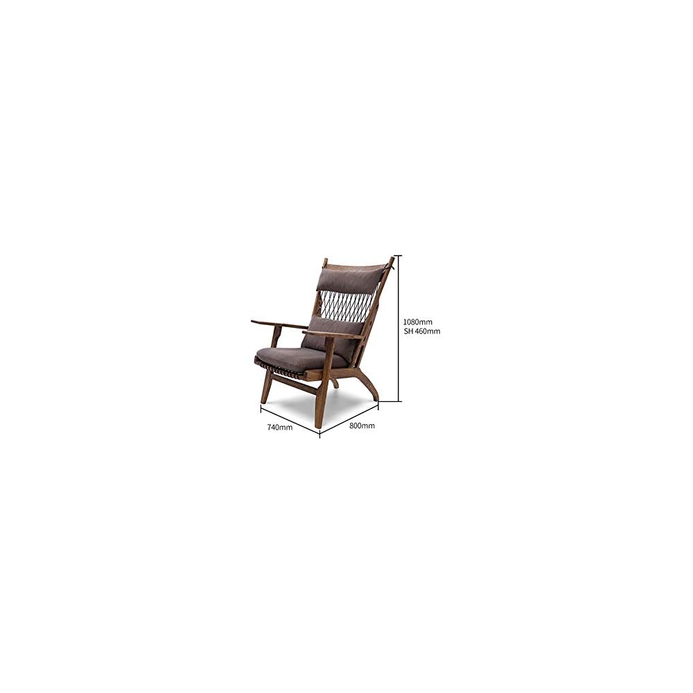 Renovation House Recliner Single Sofa Chair Simple Natural Ash Fabric Lounge Chair 80X74X108cm Walnut Color