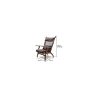 Renovation House Recliner Single Sofa Chair Simple Natural Ash Fabric Lounge Chair 80X74X108cm Walnut Color