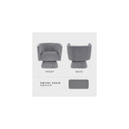 360 Degree Swivel Accent Chair, Modern Comfy Velvet Barrel Chair, Diamond Stitched Details, Plush Foam Cushions, Metal Swivel Base, for Living Room/Bedroom/Apartment/Office, Gray