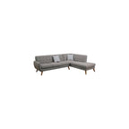 Bobkona Belinda Linen-Like Polyfabric SECTIONAL in Grey