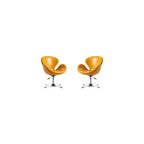 Raspberry Adjustable Swivel Accent Chair with 360° Turn, Polished Chrome Base, Modern Retro Design, Versatile Seat Ideal for Any Room, Set of 1, Blue