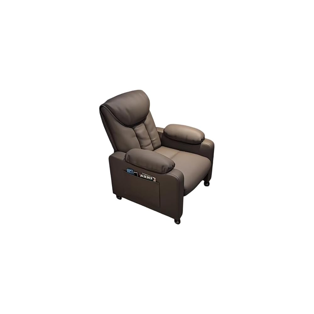 PU Leather Recliner Chair Simple Style Exquisite Furniture Genuine Leather Cigar Chair Beanbag Sofa Leisure Computer Gaming Single Sofa Chairs Minimalist Luxury for Household Use Bedroom(Slide+Pedal