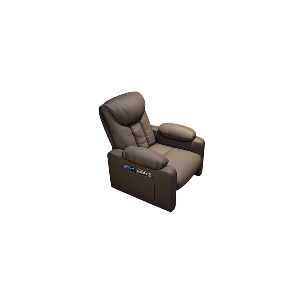 PU Leather Recliner Chair Simple Style Exquisite Furniture Genuine Leather Cigar Chair Beanbag Sofa Leisure Computer Gaming Single Sofa Chairs Minimalist Luxury for Household Use Bedroom(Slide+Pedal