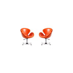Raspberry Adjustable Swivel Accent Chair with 360° Turn, Polished Chrome Base, Modern Retro Design, Versatile Seat Ideal for Any Room, Set of 1, Blue