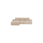 Boneless Couches for Living Room L-Shape Chaise Cloud Couch Modular Sectional 3 Pieces Deep Seat 111" Compressed Couches for Living Room Bedroom with Plush Corduroy Fabric No Assembly Required, Khaki