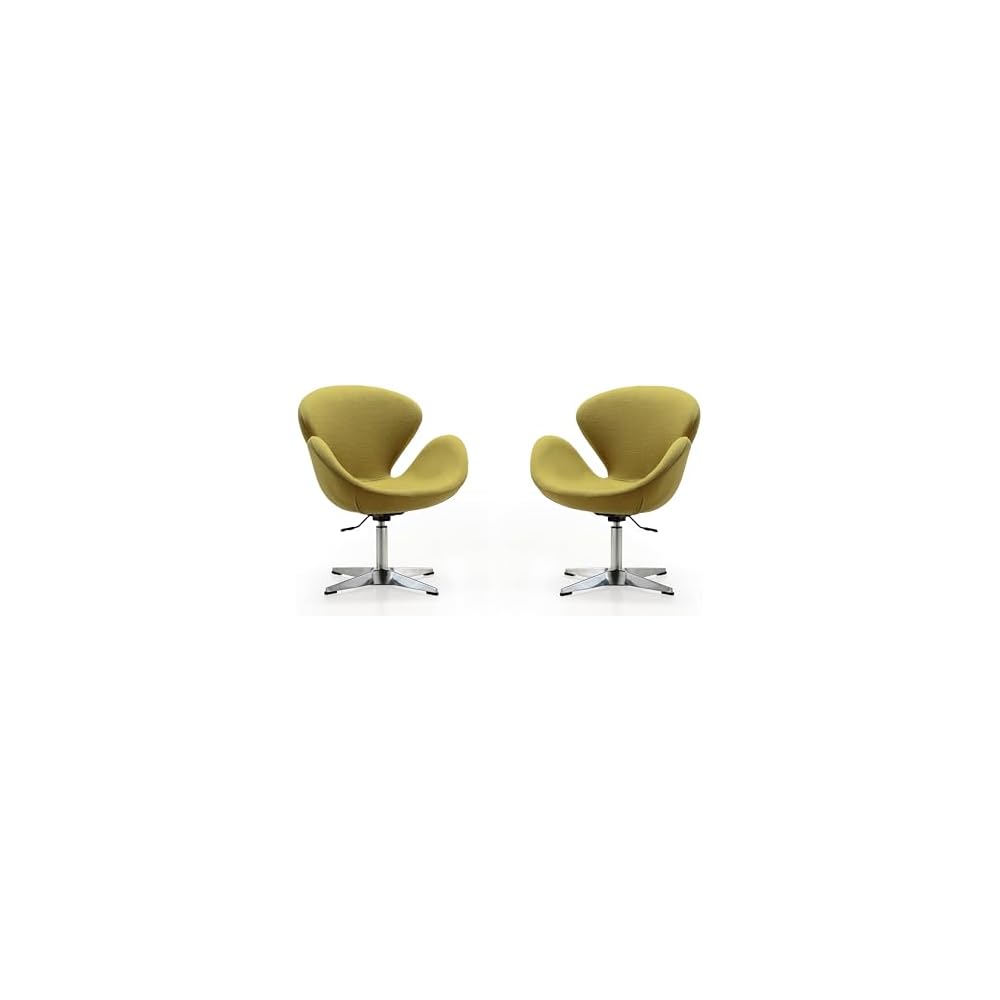 Raspberry Adjustable Swivel Accent Chair with 360° Turn, Polished Chrome Base, Modern Retro Design, Versatile Seat Ideal for Any Room, Set of 1, Blue