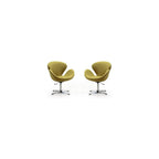 Raspberry Adjustable Swivel Accent Chair with 360° Turn, Polished Chrome Base, Modern Retro Design, Versatile Seat Ideal for Any Room, Set of 1, Blue