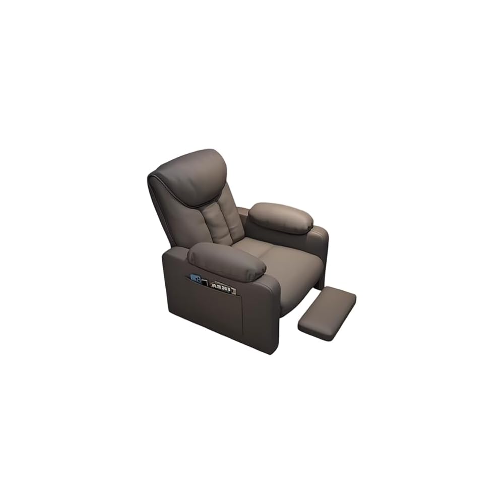PU Leather Recliner Chair Simple Style Exquisite Furniture Genuine Leather Cigar Chair Beanbag Sofa Leisure Computer Gaming Single Sofa Chairs Minimalist Luxury for Household Use Bedroom(Slide+Pedal