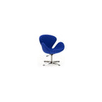 Raspberry Adjustable Swivel Accent Chair with 360° Turn, Polished Chrome Base, Modern Retro Design, Versatile Seat Ideal for Any Room, Set of 1, Blue