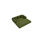 78" Corduroy Convertible Sofa Bed with Pull-Out Bed, Olive Green