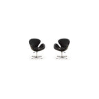 Raspberry Adjustable Swivel Accent Chair with 360° Turn, Polished Chrome Base, Modern Retro Design, Versatile Seat Ideal for Any Room, Set of 1, Blue