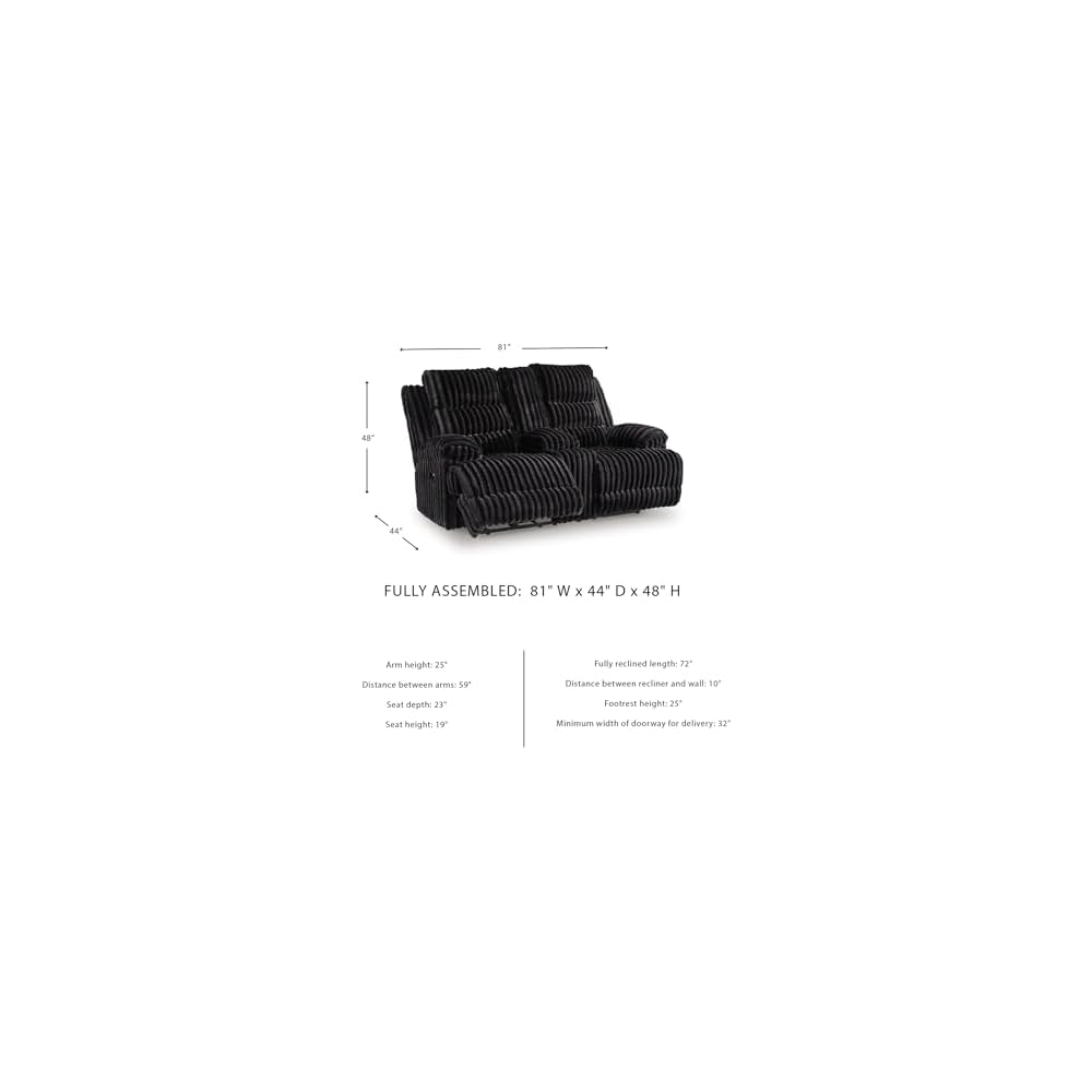 Power Reclining Loveseat with Console, Higgesbee