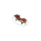Le Corbusier Style LC4 Chaise Lounge Chair Reproduction - Brown & White Pony Leather