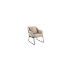 Odile Accent Chair, Plush Back Cushion, Black Metal Frame, Modern Living Room Upholstery Furniture