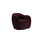 Compose Performance Velvet Swivel Armchair in Alabaster - Barrel Accent Chair - Comfy Round Single Sofa Chair with 360° Rotation - Modern Upholstered Club Chair for Living Room, Bedroom