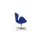 Raspberry Adjustable Swivel Accent Chair with 360° Turn, Polished Chrome Base, Modern Retro Design, Versatile Seat Ideal for Any Room, Set of 1, Blue