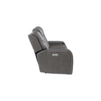 Daniel Triple Power Leather Theater Sofa in Gray