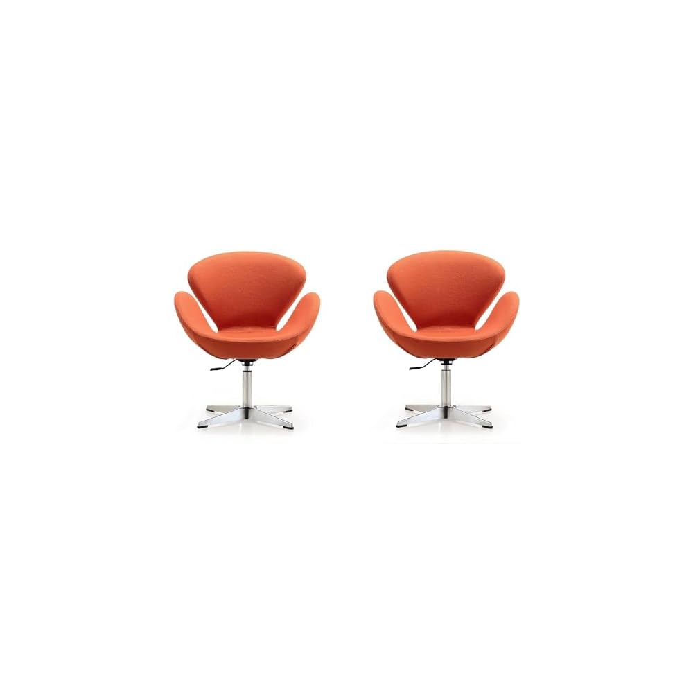 Raspberry Adjustable Swivel Accent Chair with 360° Turn, Polished Chrome Base, Modern Retro Design, Versatile Seat Ideal for Any Room, Set of 1, Blue