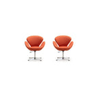 Raspberry Adjustable Swivel Accent Chair with 360° Turn, Polished Chrome Base, Modern Retro Design, Versatile Seat Ideal for Any Room, Set of 1, Blue