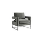 The Avery Collection Modern Style Living Room Den Leather Upholstered Armchair with Gold Legs, Navy
