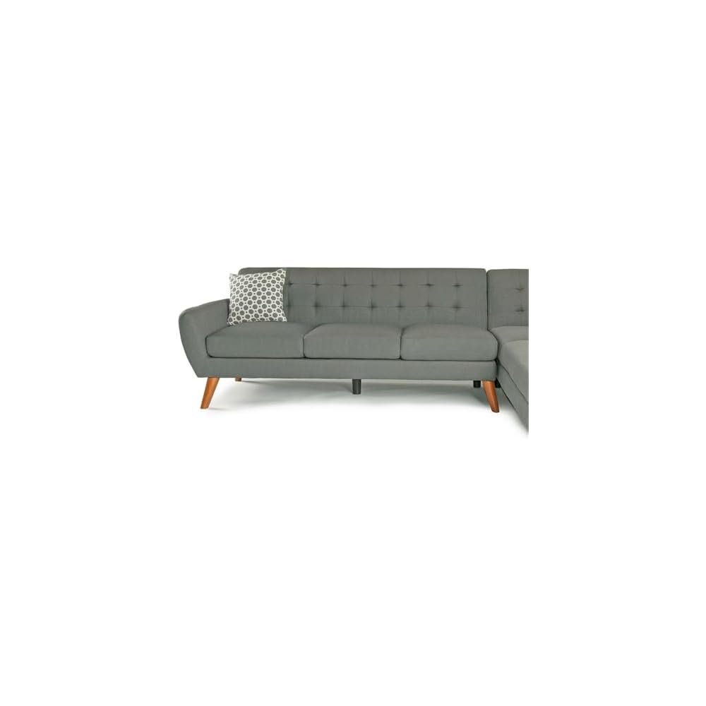 Bobkona Belinda Linen-Like Polyfabric SECTIONAL in Grey