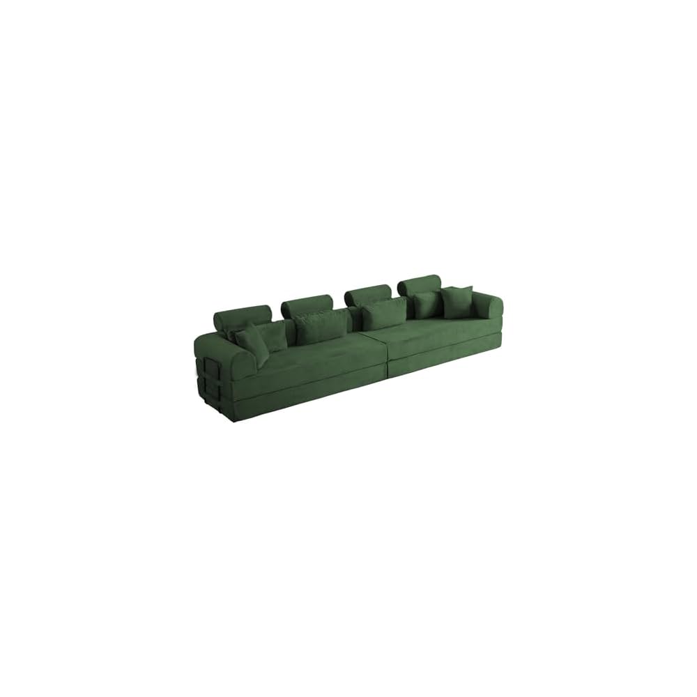 106" L-Shaped Boneless Cloud Sofa with Headrest Pillows and Toss Pillows, Modern Free Combination Modular Foam Sofa Foldable Floor Cloud Couches,No Assembly Required