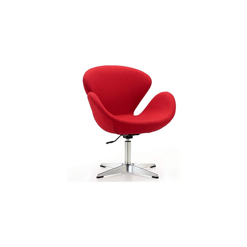Raspberry Adjustable Swivel Accent Chair with 360° Turn, Polished Chrome Base, Modern Retro Design, Versatile Seat Ideal for Any Room, Set of 1, Blue