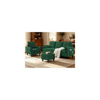 2 PCS Sectional Sofa Set, Convertible Sofa and Accent Chair, Small 3 Seat L Shaped Couch with Storage Ottoman and Side Pockets, Modern Couch for Living Room, Office, Apartment, Green