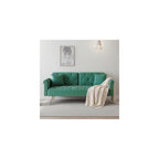 Modern 70" Velvet Sofa Bed Futon,Convertible Sleeper Couch with Adjustable Backrest, Split Back Loveseat with Golden Chrome Legs & 2 Pillows for Small Spaces,Living Room, Apartment (Green)