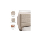 Full Platform Bed Frame with Adjustable Linen Fabric Upholstered Headboard, Strong Slats Support, Noise-Free, No Box Spring Required, Easy Assembly for Bedroom Guest Room, Beige