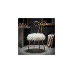 Tilly Accent Chair with Bow Detail, White Faux Fur